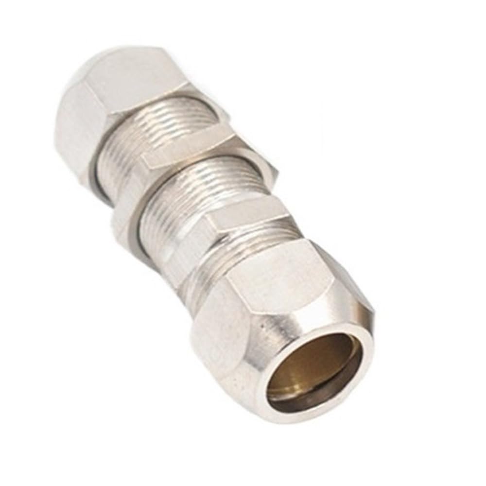 Coal2toalpw One Color Copper Plated Nickel Compression Fitting For Straight Through Copper Tube - 4/6/8/10/12Mm, 1 Piece(4Mmx4mm)