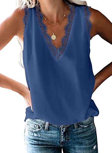 Save on BLENCOT Women's Lace V-Neck Tank Tops with Code N5FFQXSE