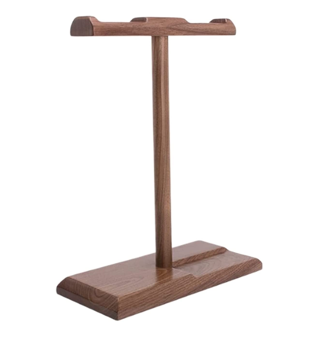 Soporte para Auriculares Gancho Doble De Soporte para Auriculares Simple De Nogal Natural Adecuado para Todos Los Auriculares Soporte Cascos