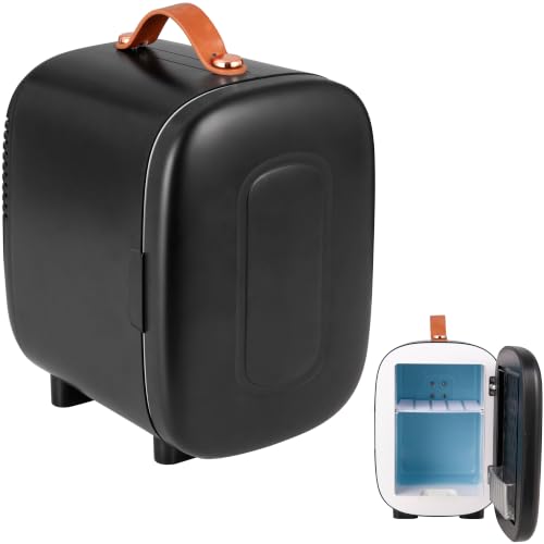 Altaudia Mini Nevera Portátil, 4 litros de Capacidad, Funcionamiento 12V-220V, Función Enfriamiento y Calentamiento, para Cosméticos y Refrescos, Negro