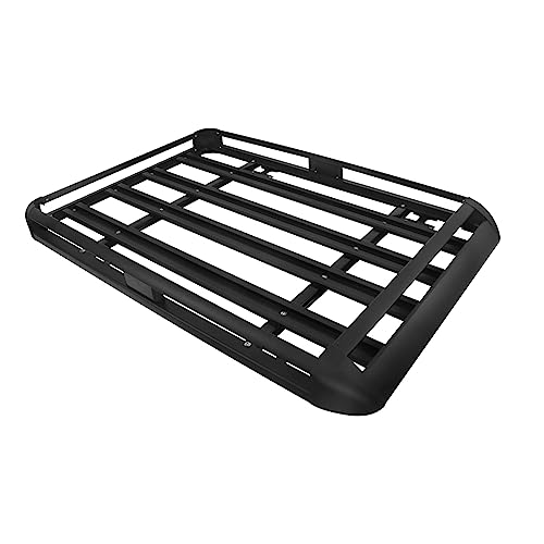 Updated Roof Rack Cargo Basket Carrier, 63'' x 38'' Aluminum Alloy Luggage Holder for SUV, Truck, Car - Universal Design with 150lbs Weight Capacity,Steel Construction for Durability Strength