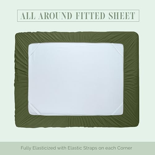 Image of Elegant Comfort Luxurious 1500 Premium Hotel Quality Microfiber 4-Piece Sheet Set, 18-24 Inches Deep - Extra Deep Pocket Sheets - Ultra Soft 4PC Deep Pocket Sheets, Full, Sage /Green