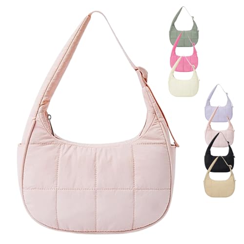 Bloomrs Bag, Bloomrs Puffer Crescent Bag for Women - Quilted Nylon Shoulder Purse, Adjustable Strap Lightweight Handbag - Main Image