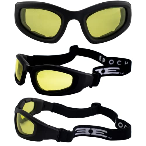 2 Pairs Epoch Motorcycle Goggles With Black Frames And Clear Yellow Lenses #TOP4