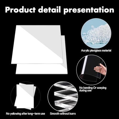 Image of White Acrylic Sheets 12X16, 1 /8 Inch Thick, 2 Pcs