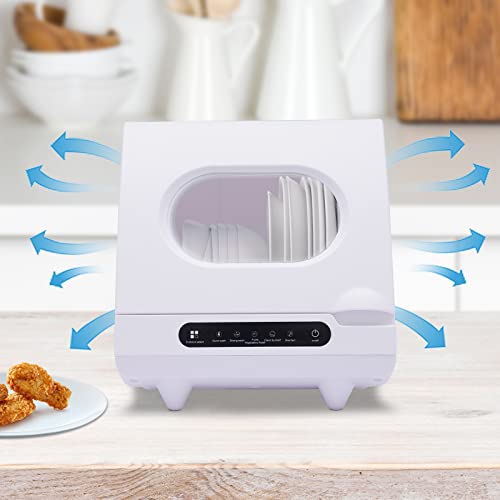 Portable Dishwasher Countertop, 5 Washing Programs Small Dishwasher,360° Rotating Powerful Deep Cleaning, for Apartments, Camping and RV