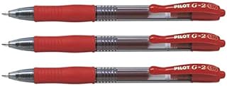 Pilot G-2 - Bolígrafos de punta ancha (3 unidades, 1 mm), color rojo