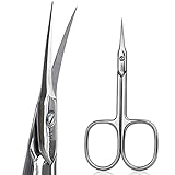THRAU Cuticle Scissors Extra Fine for Women and Men, Profession Stainless Steel with Precise Pointed