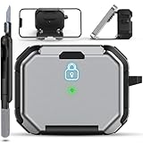 RFUNGUANGO AirPods Pro 第2世代/第1世代 対応保護ケース スマホホルダー機能付き AirPods Pro 2 ロック保護ケース クリーニングキット付き - スペースグレイ