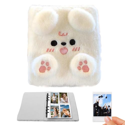 フォトアルバム、コレクション用の豪華なA6ソフトフォトカードの本、ミニストレージ付きのかわいいふわふわのカバーメモリホルダー、学校、パーティー、ライフスタイルのための旅行スクラップブック、個人使用