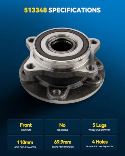 Image of PHILTOP 513348 x2 Front Wheel Bearing Hub Assembly for Chrysler 200