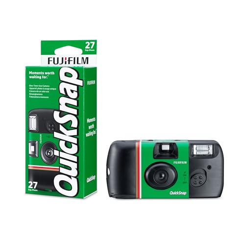 Fujifilm QuickSnap – Fotocamera Monouso 27 Pose, Pellicola FUJICOLOR 400 ISO da 35mm, Flash Incorporato, Batteria Integrata, Leggera e Compatta