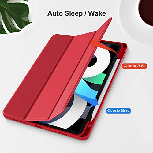 Image of Akkerds for iPad Air 11 Inch Case M4 /M3 /M2, Air 5th /4th Gen 10.9, Red