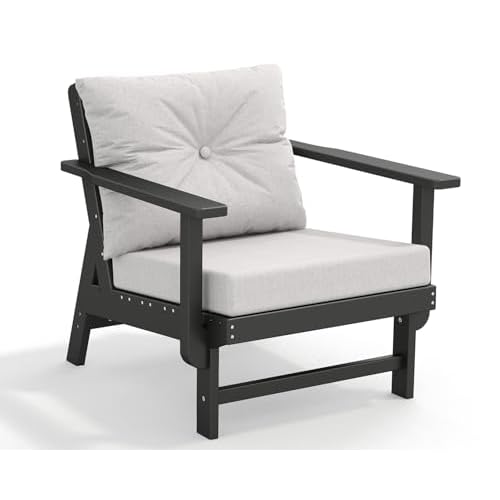 GREENVINES Outdoor-Couch | HDPE Plastic | Patio Sectional Conversation Set | All Weather Couches | Sofa with Detachable Armrests | for Porch Deck Lawn