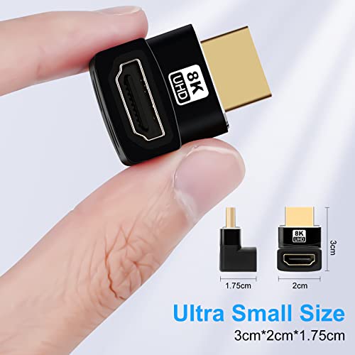 HDMI Coupler 8K, AIYEEN 90 and 270 Degree Angle HDMI Extender Male to Female Coupler Connector Extender for HDTV, PC, Monitor