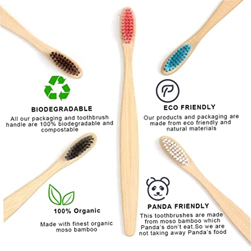 Cepillos de dientes de bambú para encías sensibles que eliminan el plástico del baño 3