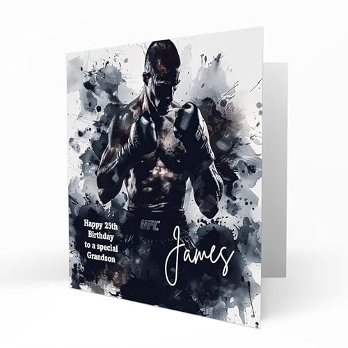 Personalised MMA Birthday Card, Boys, Mens, Dad, Grandad, Husband, Son, Grandson, Uncle, Nephew Cage Fighting C702