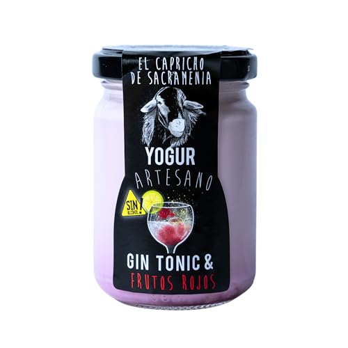 El Capricho de Sacramenia | Pack Gin tonic frutos rojos | 20 Yogures Artesanos Leche Oveja preparado natural Gin tonic frutos rojos | Cremoso, Natural Saludable | Gourmet | Sin Gluten | Único Original