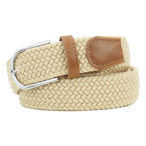 Image of Multicolored Elastic Woven Golf Belts Casual Braided Stretch Belt for Men and Women