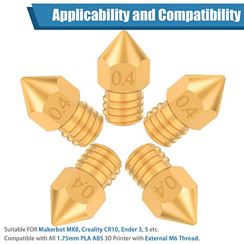 25Pcs 3D Printer Nozzles, Premium Mk8 Nozzle Ender 3 Nozzles 0.4 Mm, 3D Printer Brass Nozzles For Makerbot Creality Cr-10 Ender3 V2 Ender3 Pro With 5 Needles By Zojicif #TOP3