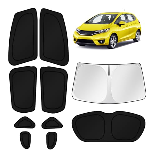Image of KUST Car Window Shades for Honda Fit 2015-2020 Windshield Sun Shade Side Window Cover UV Block Privacy Protection Accessories for Camping Blackout Rear Back Full Set 10PCS