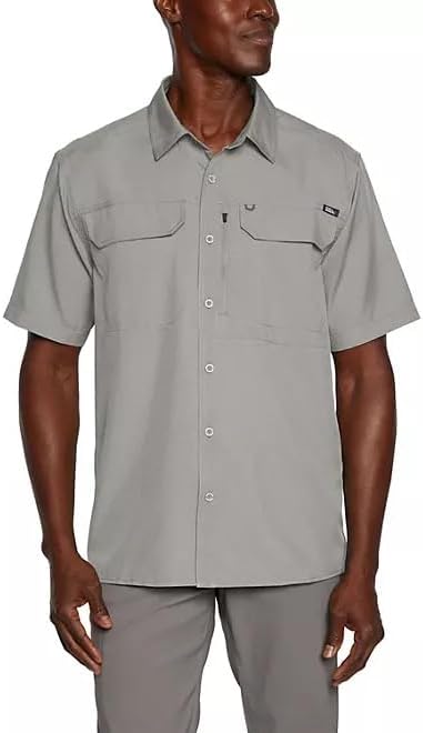 Eddie Bauer Men’s UPF 50 Sun Protection Short Sleeve Relaxed Fit Woven Tech Shirt