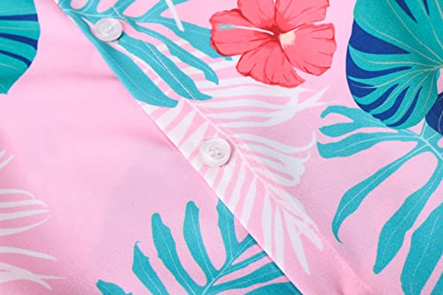 Image of Cromoncent Mommy and Me Matching Hawaiian Outfits Girls & Womens Hawaiian Shirts Tropical Button Down Shirts