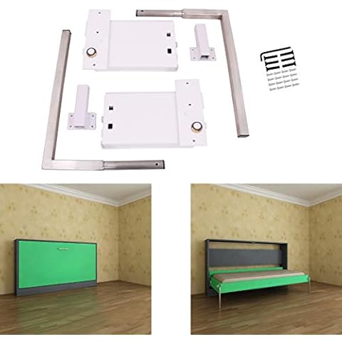 ECLV Horizontal Murphy Wall Bed Springs Mechanism Hardware Kit for Full Size Queen Size,Twin Size,King Size Bed，Horizontal Wallbed Mounting,White Cover