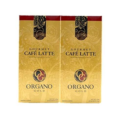 2 Boxes Organo Gold Gourmet Cafe Latte 14.8oz (1 Box of 20 Sachets)