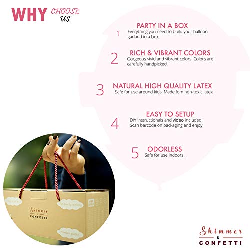 Shimmer & Confetti Premium 16-Foot Pastel Balloon Arch Garland Kit - Rainbow Balloon Arch Kit - Includes 3 Balloon Sizes. Unicorn Birthday Decorations For Girls. Easter, Macaron Party Supplies. #TOP3