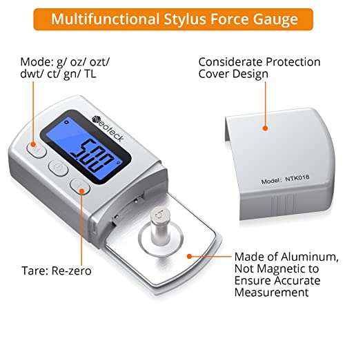 Neoteck Digital Turntable Stylus Force Scale Gauge 0.01G/5.00G Blue Lcd Backlight For Tonearm Phono Cartridge - Silver #TOP4