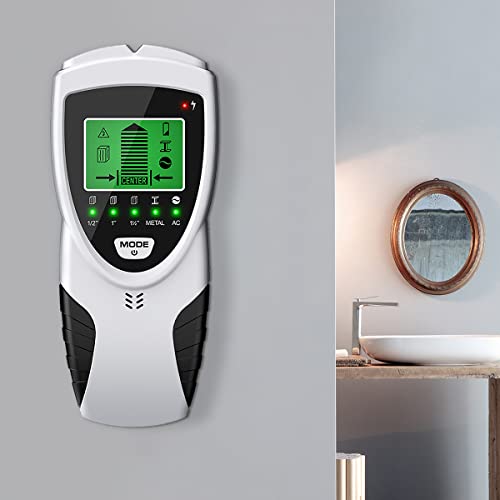 Fuygrcj- Stud Finder 5 In 1 High Accuracy Wall Scanner With Lcd Display And Audio Alarm Automatic Calibration Portable Electronic Wall Detector For Metal Studs Ac Wire Detection(Silver) #TOP3