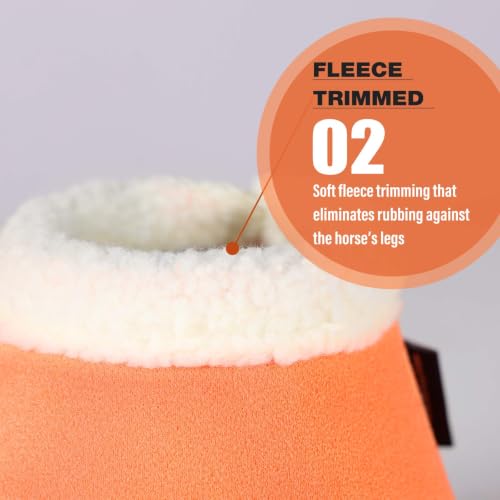 Image of Harrison Howard Essential Bell Boots Shock Absorption with Fleece Trim Non-Rotating Reinforcement