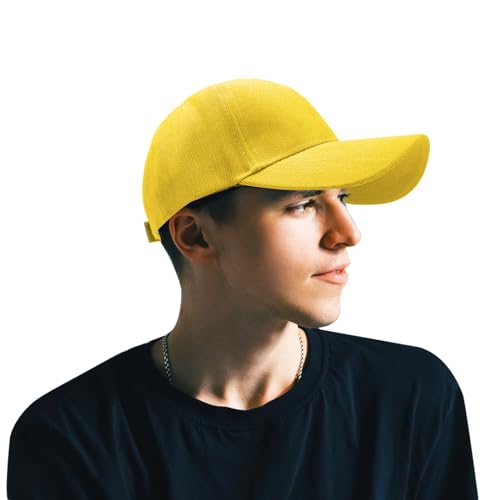 Aomig C2-QX-YEA240302-FBA Baseball Hats For Men, Yellow Hat Unisex Outdoor Activities Baseball Cap Adjustable Sports Casual Baseball Cap Unconstructed Classic Plain Vintage Summer Sun Visor Cap Men Women thumb #7