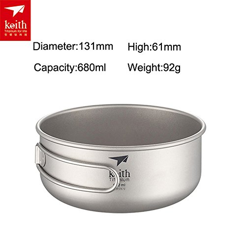 Keith Ultra Leggero Titanio Pentola e padella set