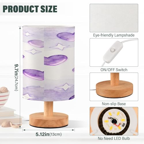 Lámpara de Mesa Noche Mini Corazón Morado miniatura 3
