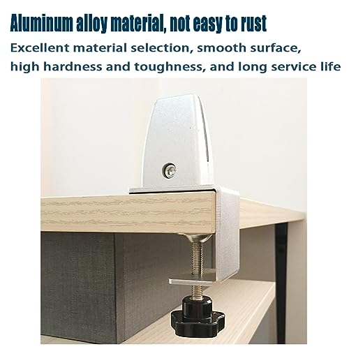 Image of 2Pcs Aluminum Adjustable C-Clamp Dual Direction Support Bracket for Tabletop and Desk Partition (Silver)