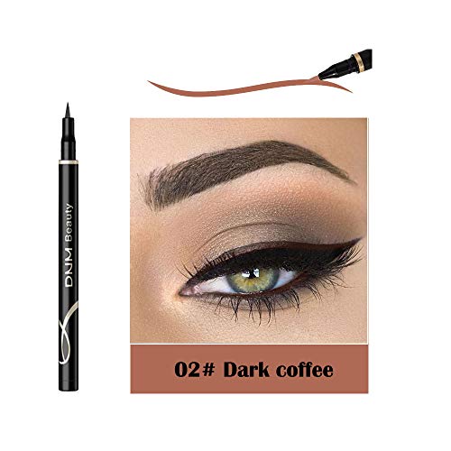 Cat Eye Makeup Waterproof Neon Colorful Liquid Eyeliner Pen Make Up Comestics Long-lasting Black Eye Liner Pencil Makeup Tools (dark coffee)