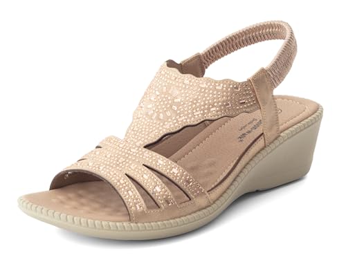 Sandales extra larges femme Cushion Walk EEE confortables chaussure soirée été