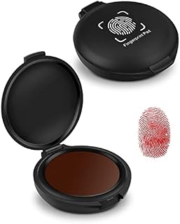 ERKOON 2 PCS Thumbprint Ink Pads, Fingerprint Ink Pads, Stamp Ink Pad for Fabric,Quick Dry Ink Pads for Notary Supplies Identification Security ID Fingerprint Cards Law Enforcement (Red)
