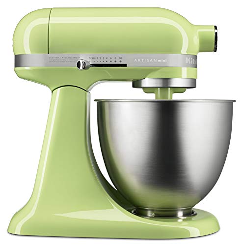 KitchenAid KSM3311XHW Artisan Mini Series Tilt-Head Stand Mixer, 3.5 quart, Honeydew (Renewed)