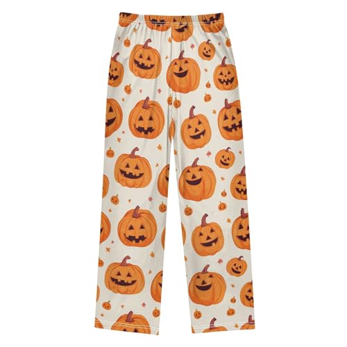 Square Pumpkin Boys Pants Boys Athletic Pants Long Pant for Boywith Pockets Wide-Leg Size 6-14Y2
