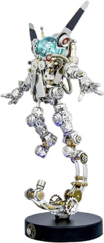 3D Metal Puzzles for Adults, Space Rabbit Astronaut Mechanical Model DIY Ornament- Assembly Jigsaw Crafts Puzzle with Lights Stand Sci-fi, Perfect Desk Decor and Gift Choice(500PCS) (Space Bunny)