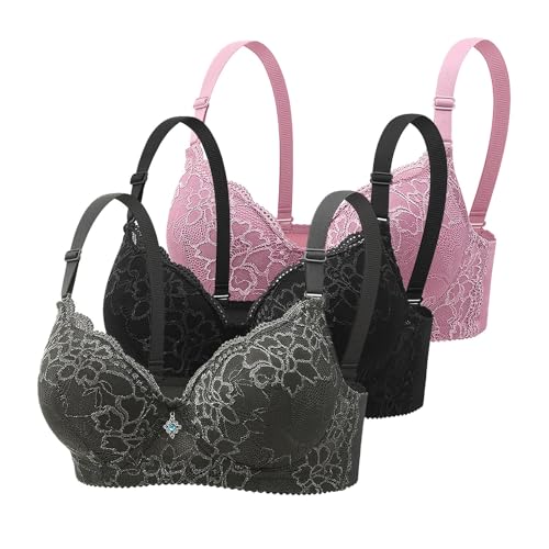 Lace 3PC Sets for Women Floral Graphic Plain Bras Lingeries Panties 3PC Sets Women 2025