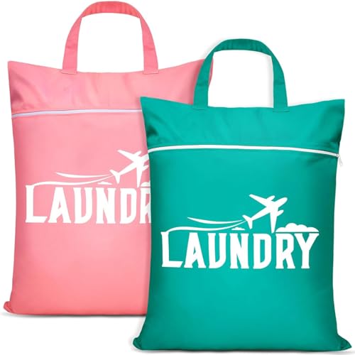 Sacco Portabiancheria Da Viaggio Con Chiusura Lampo, Grande Borsa Da Viaggio, Borsa Per La Biancheria, Impermeabile, Borsa Per Abiti Sporchi, Per Viaggi, Oggetti Da Nuoto, Campeggio (Blu + Rosa)