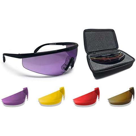 BERTONI Schießbrille Sehstärke mit Optikadapter mit 4 Wechselgläser - AF899A Ballistische Schutzbrille Sportbrillen Für Herren und Damen Cover