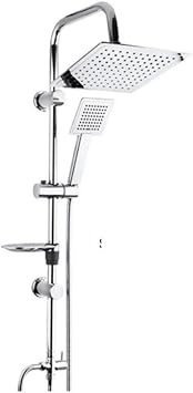 Modern Shower System Set, Top Shower Head and Hand Shower, Brass Router, Stainless Steel, ABS Soap Dispenser (CKKROM DUBAI)