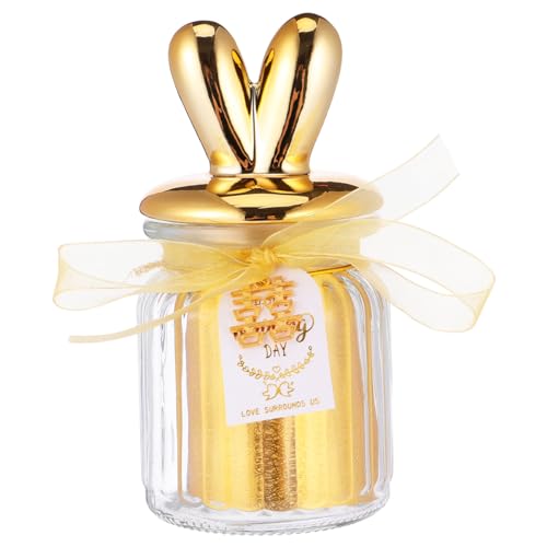 EPIGEIST Tarro De Cristal De Cerámica Con Tapa Dorada Para Dulces De Boda Con Luz Led Ideal Para Fiestas.