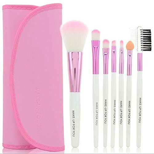 Aisxle 7 Piece Professional Cosmetic Makeup Brush Brushes Set Make Up Eye Shadow Blush Brush Cosmetic Kit with Pouch Bag