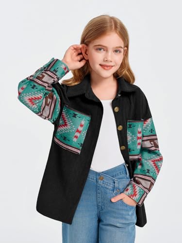 Imily Bela Girls Aztec Print Corduroy Jacket Fall Button Down Long Sleeve Shirt Overszied Shacket4